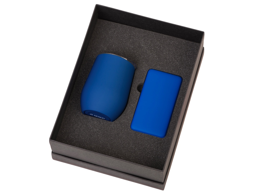 Подарочный набор с термокружкой и повербанком С1, 5000 mAh, синий-1