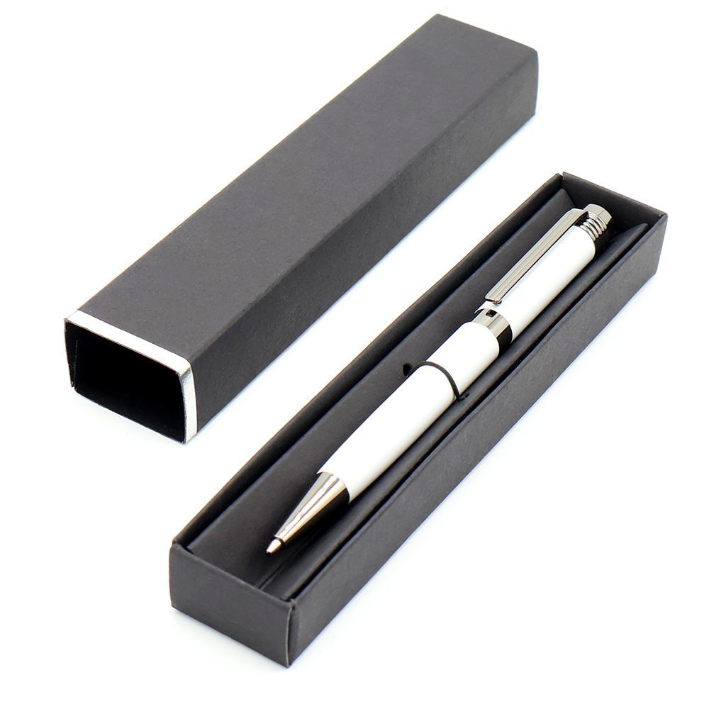 Ручка Senator в коробке Cradle чёрной с серебристым, Белый-0