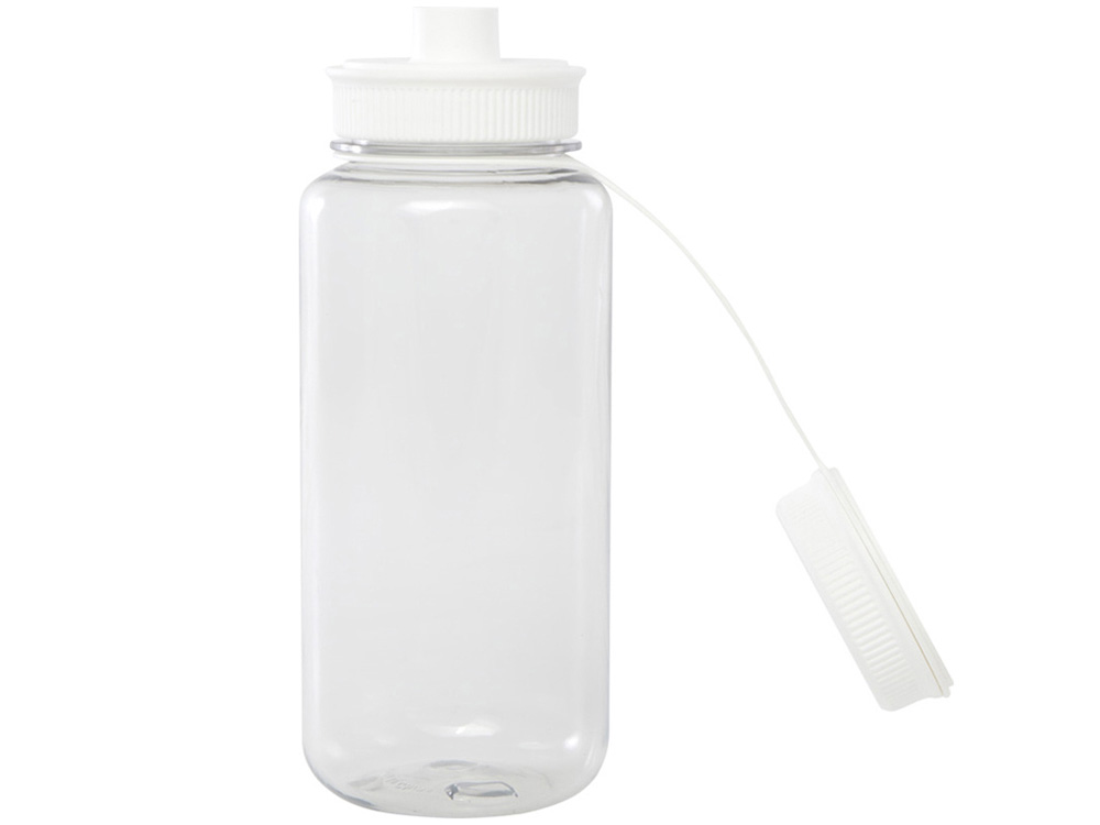 Спортивная бутылка Ryder из переработанного ПЭТ-пластика объемом 900 мл с многофункциональной крышкой, сертифицированная RCS - Белый-3