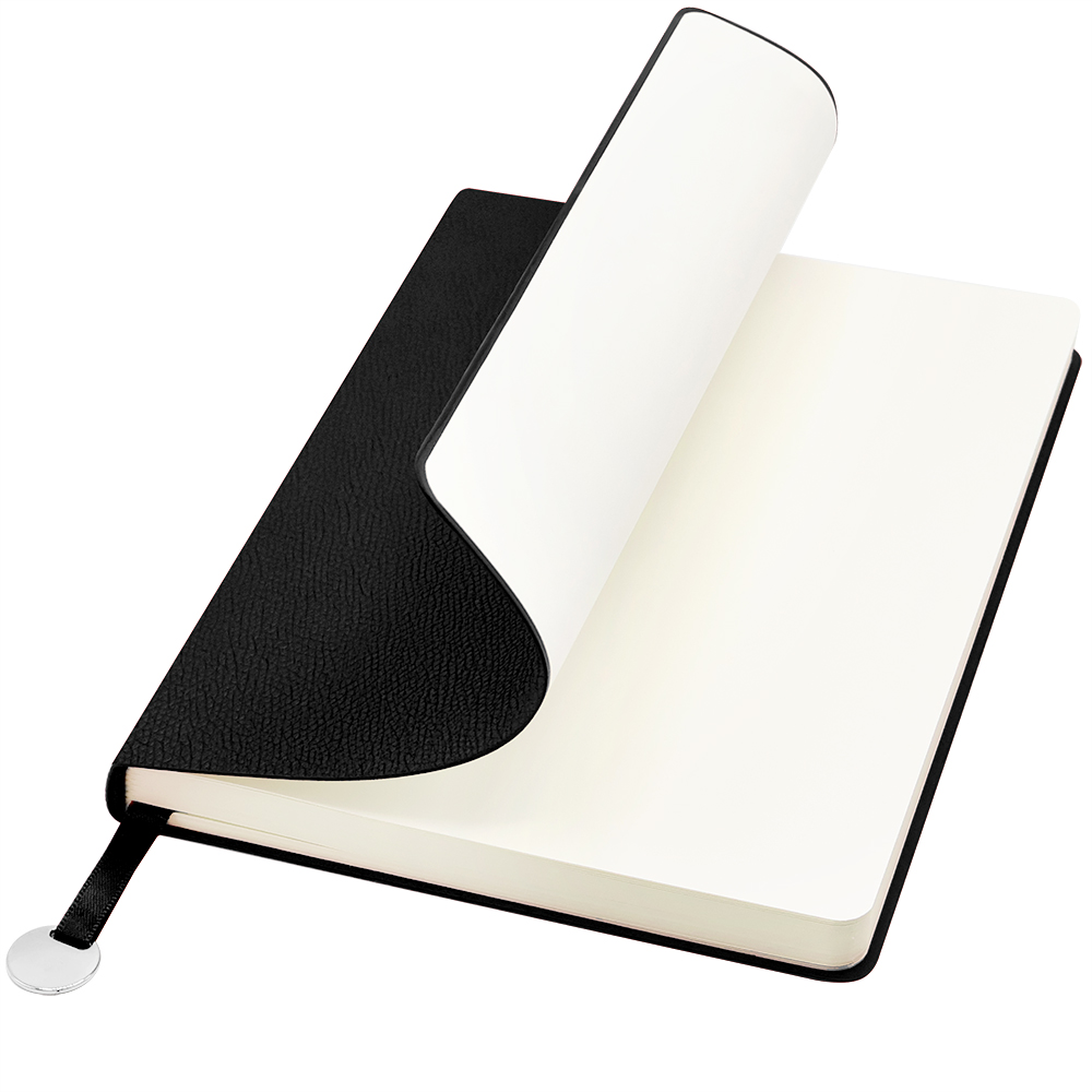 Блокнот A5 Officer в мягком переплёте с металлической биркой, Черный-0