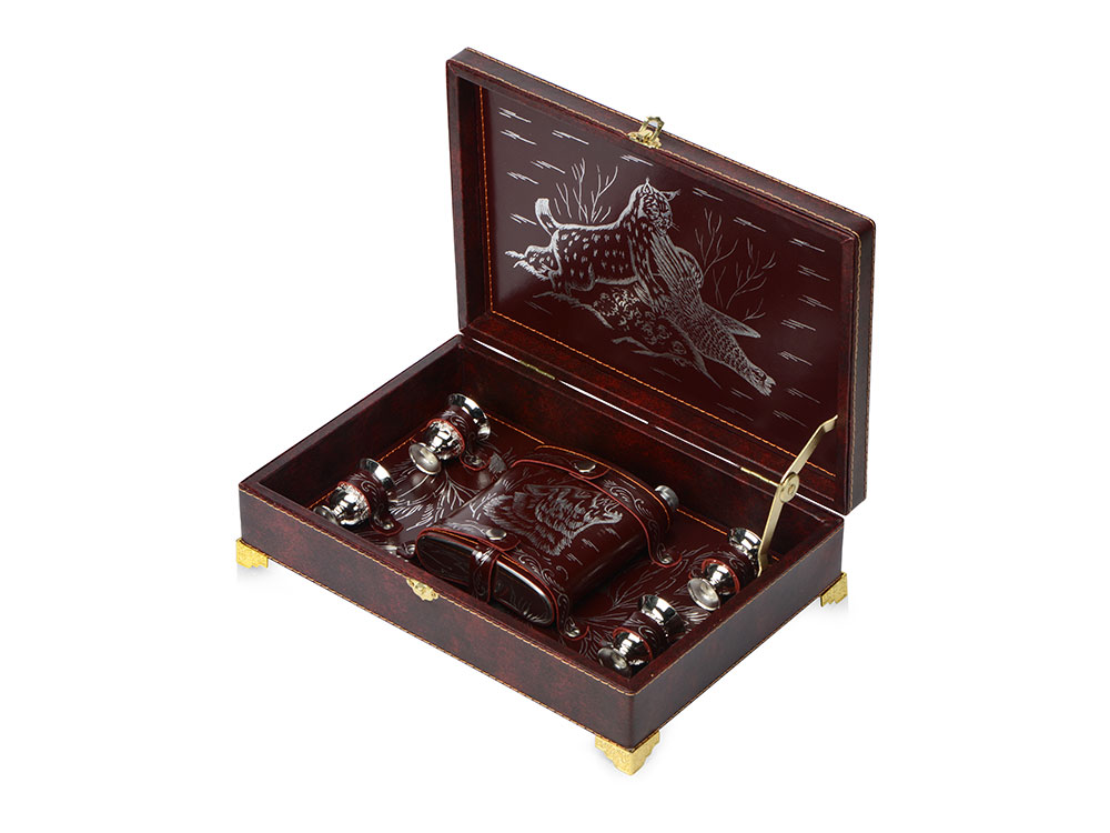 Набор Подарочный, бордовый/серебристый-0