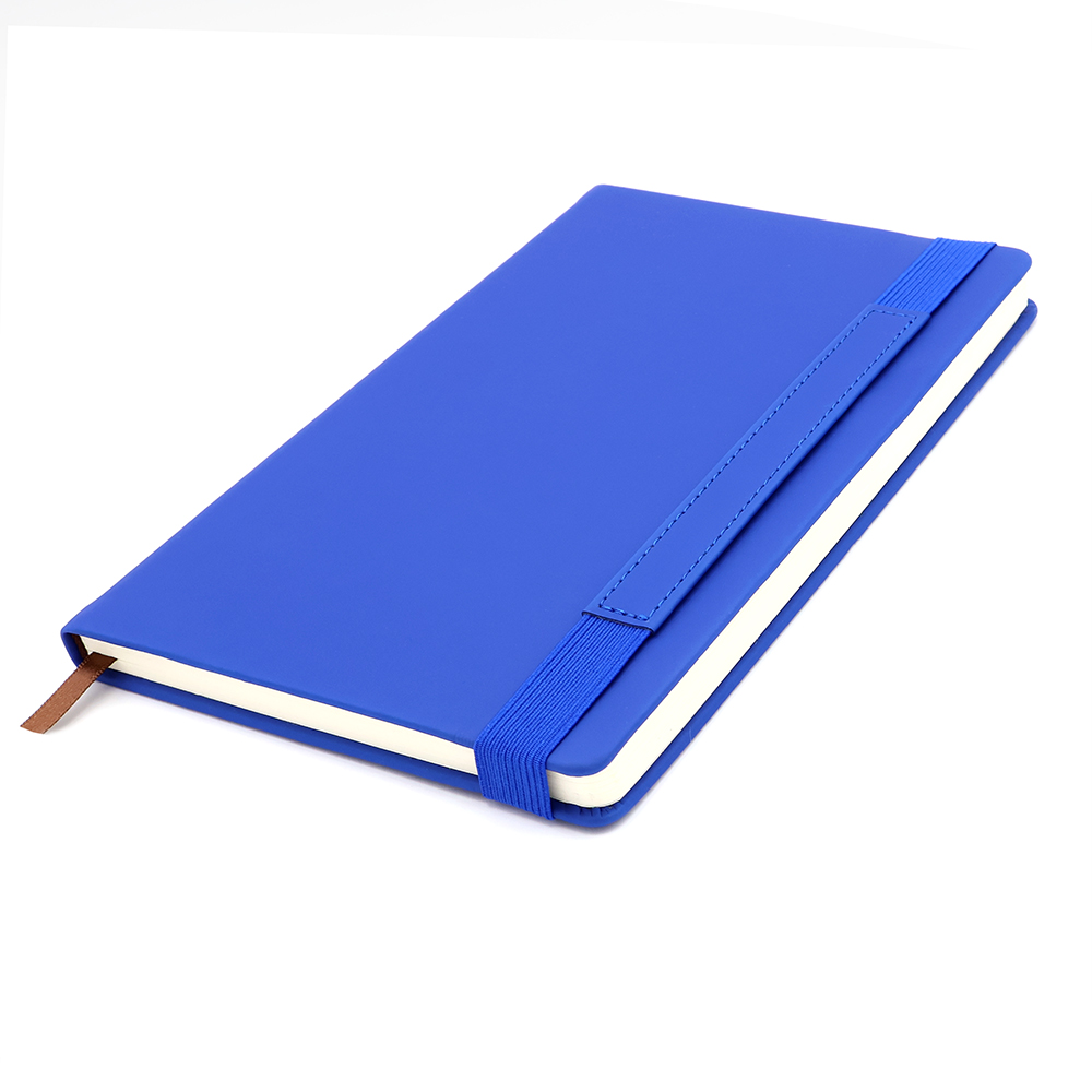 Блокнот A5 Champion в твёрдом переплёте с широкой застёжкой, Синий-0