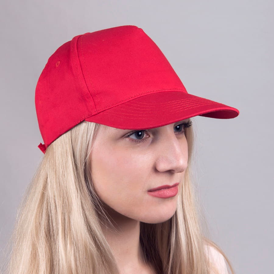 Бейсболка LIGHT, 5 клиньев,  застежка на липучке, оранжевый-1