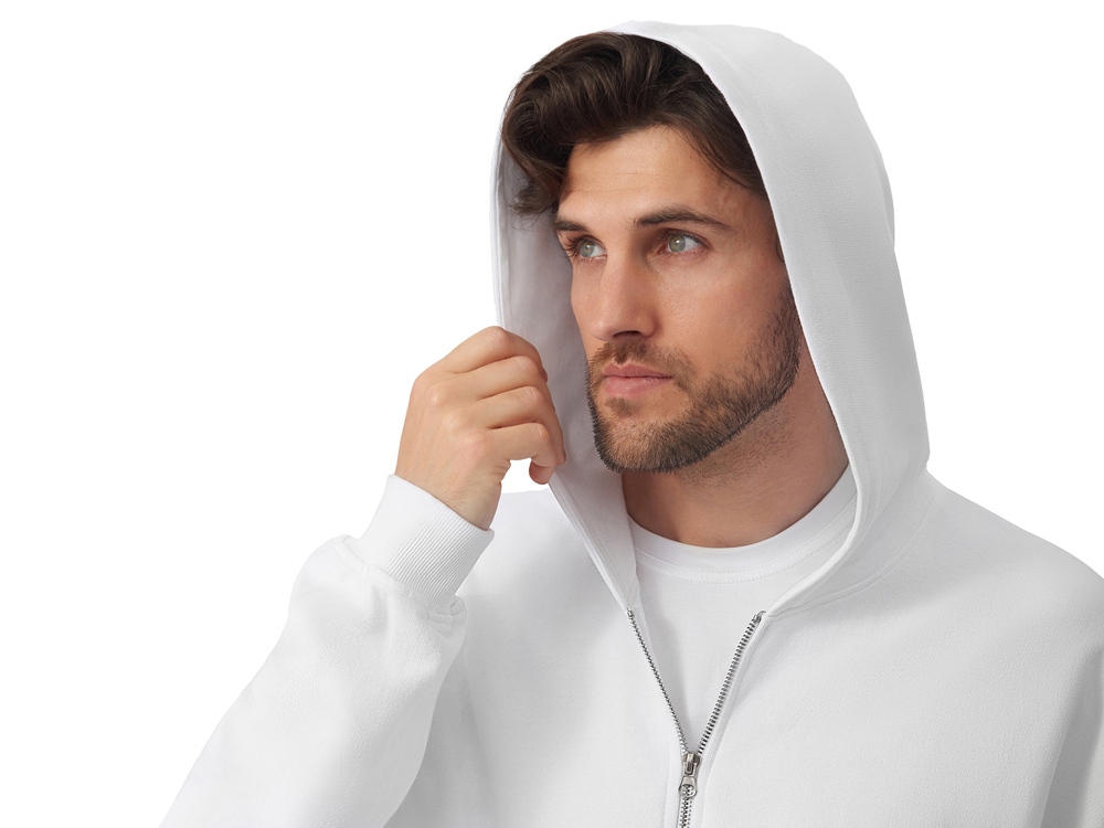 Толстовка оверсайз с капюшоном на молнии Monaco, белый-7