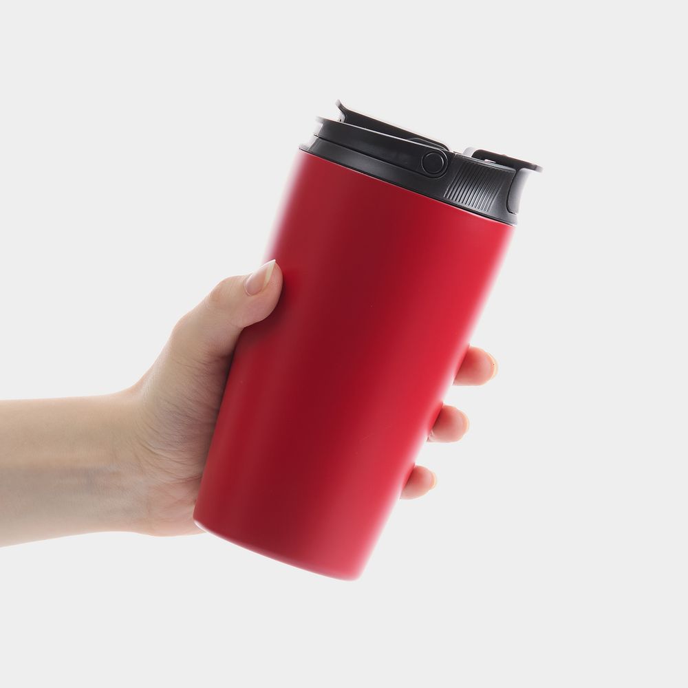 Термостакан с двумя поильниками Duetta, красный-3