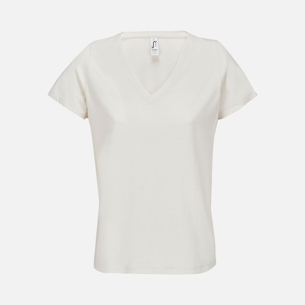 Футболка женская Regent Women с V-образным вырезом, молочно-белая-0