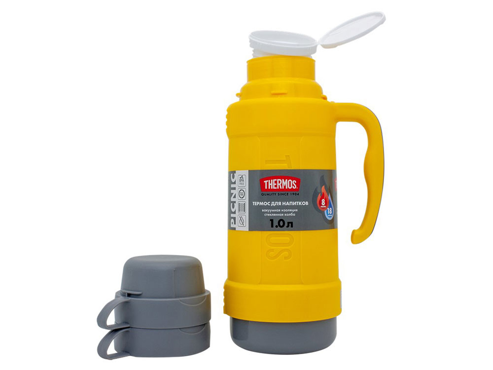 Термос со стеклянной колбой тм THERMOS PICNIC 40 Series Yellow 1,0L-4