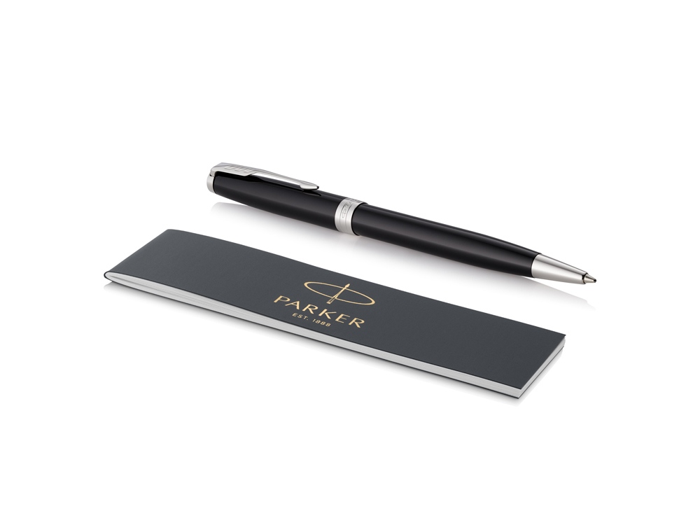 Ручка шариковая Parker Sonnet Core Black Lacquer CT, черный/серебристый-2