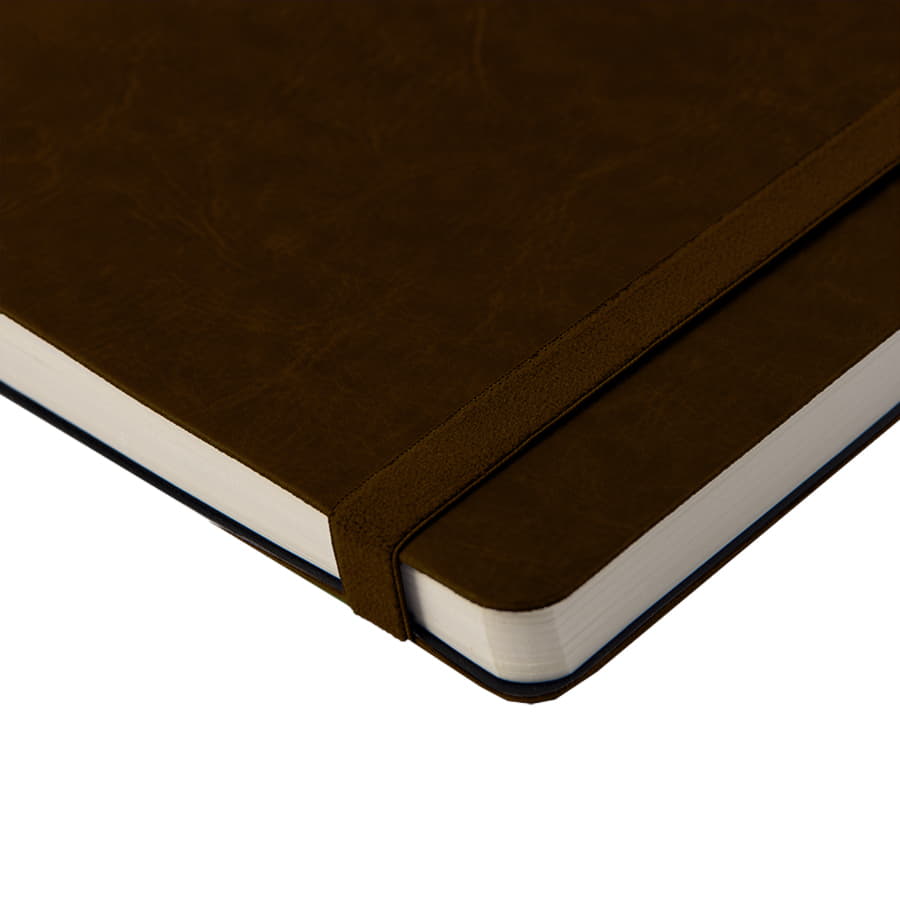 Ежедневник недатированный Boomer, А5,  темно-коричневый, кремовый блок в линейку, без обреза, темно-коричневый-6