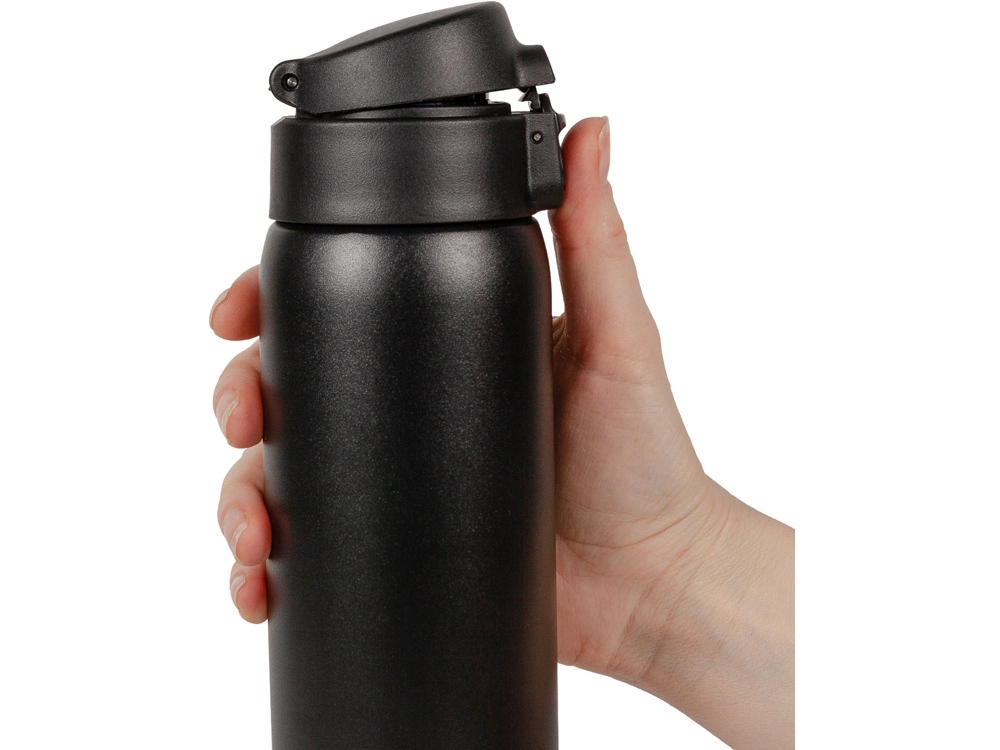 Термокружка Relaxika 701 (0,48 литра), черная (без лого)-11