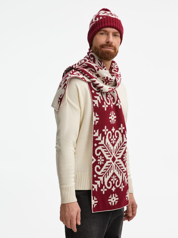 Шарф Wintertude L, красный с белым-6