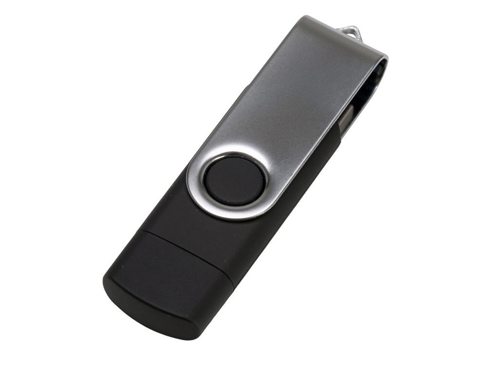 USB3.0/USB Type-C флешка на 32 Гб Квебек C, черный-2