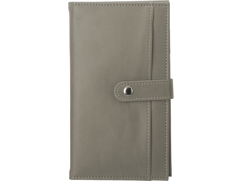 Блокнот-кошелек с сменным блоком А6 Wall Street, 64 листа, темно-серый-5