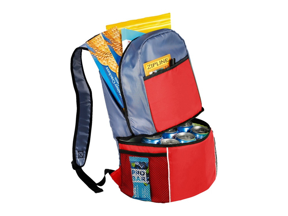 Рюкзак-холодильник Sea Isle, красный/серый-5