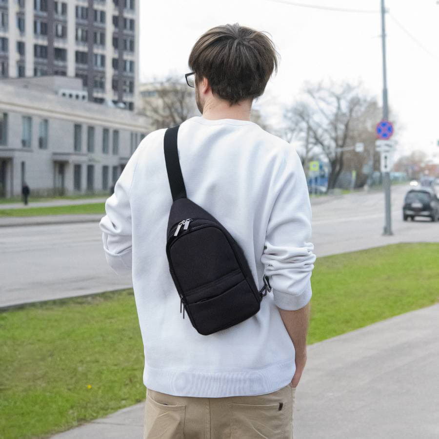 Сумка на плечо CORE, тёмно-серый, голубой-9