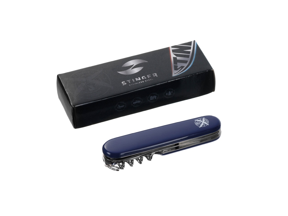Нож перочинный Stinger, 90 мм, 11 функций, материал рукояти: АБС-пластик (синий)-8