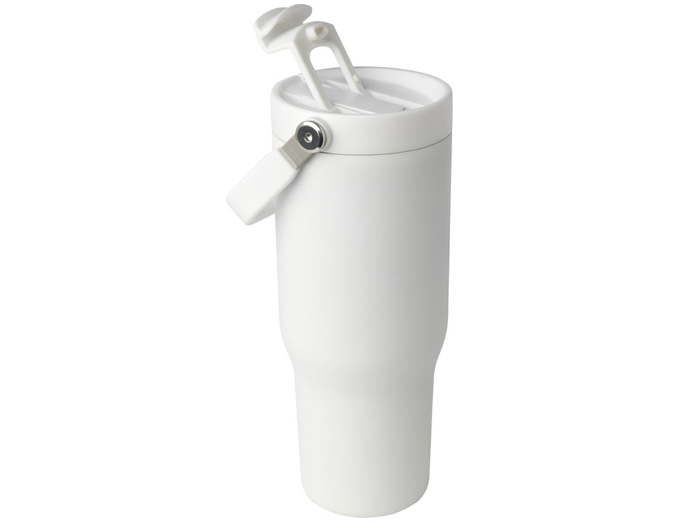 Термостакан Bronx объемом 900 мл из меди и переработанной нержавеющей стали, сертифицированной по стандарту RCS, с вакуумной изоляцией и крышкой с двойной функцией - Белый-4