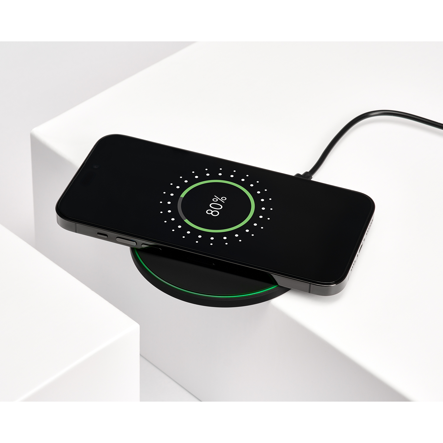 Беспроводное зарядное устройство с подсветкой 15W Auris, черное-8