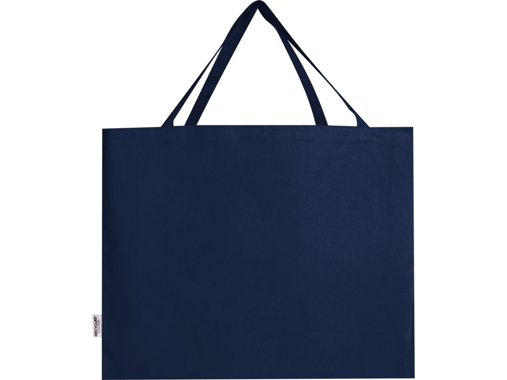 Odessa большая эко-сумка из переработанного хлопка, сертифицированного согласно GRS, плотностью 220 г/м² - Темно - синий-2