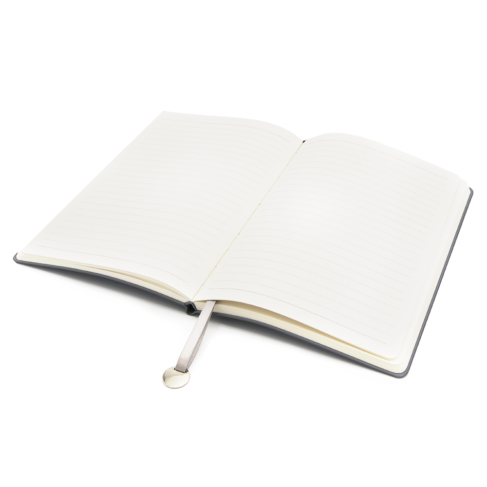 Блокнот A5 Officer в мягком переплёте с металлической биркой, Серый-2