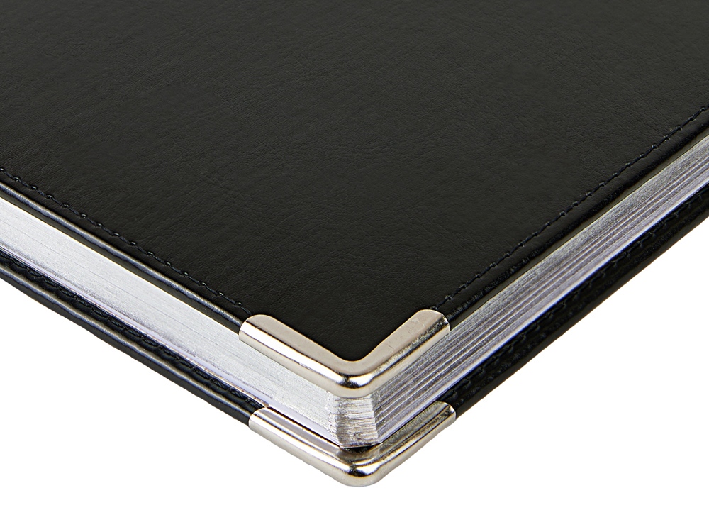 Ежедневник недатированный А5 Sidney Nebraska, черный (серебряный обрез, серебряные уголки)-1