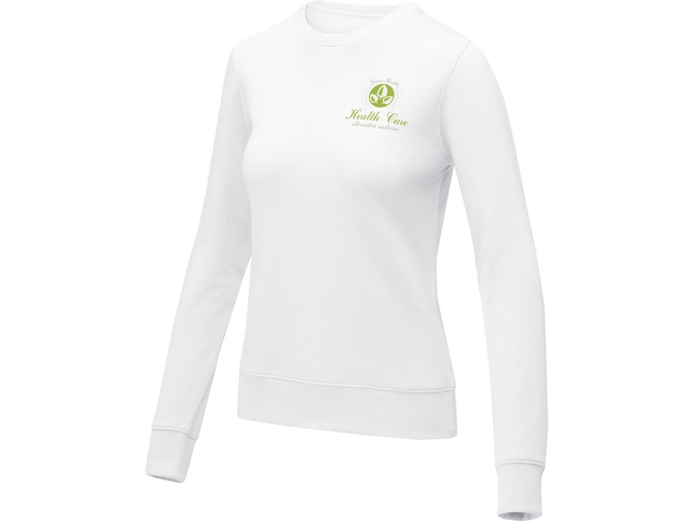 Женский свитер Zenon с круглым вырезом, белый-5