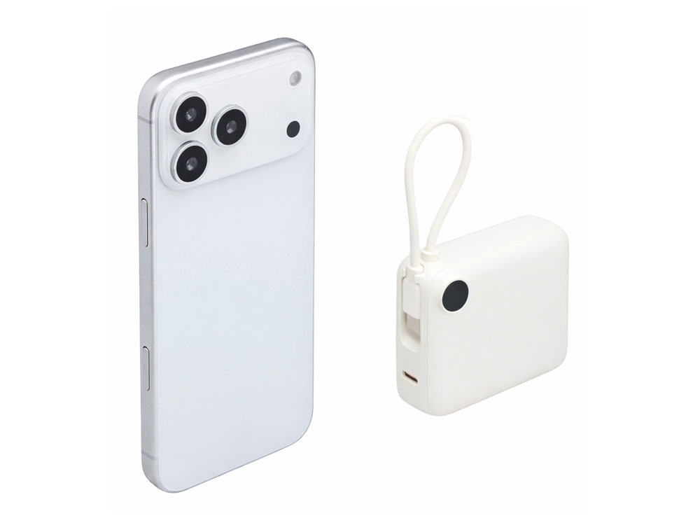 Внешний аккумулятор со встроенным кабелем Liri, QC/PD, 10000 мАч, теплый белый-7