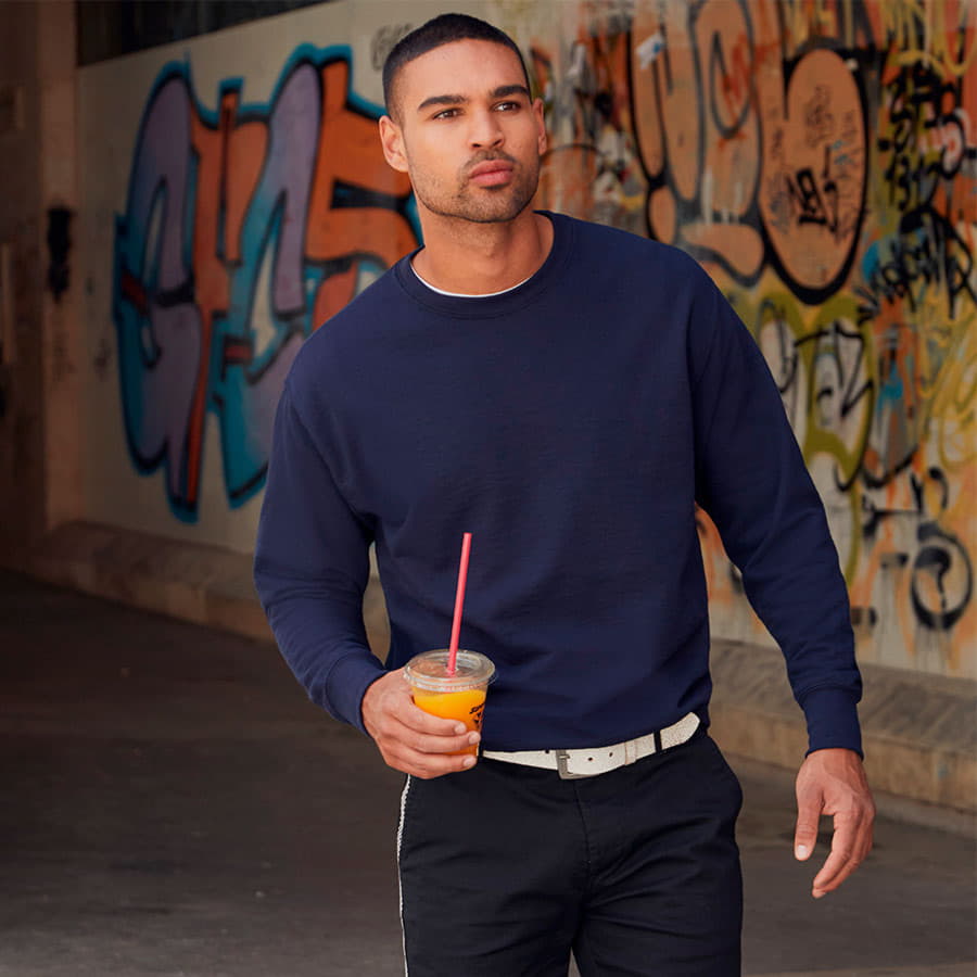 Свитшот без начеса LIGHTWEIGHT SET-IN SWEAT 240, серый меланж-1