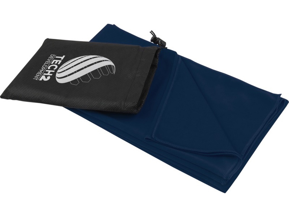 Lucas спортивное полотенце из переработанного полиэстера 70х140 см - Синий нэйви-5