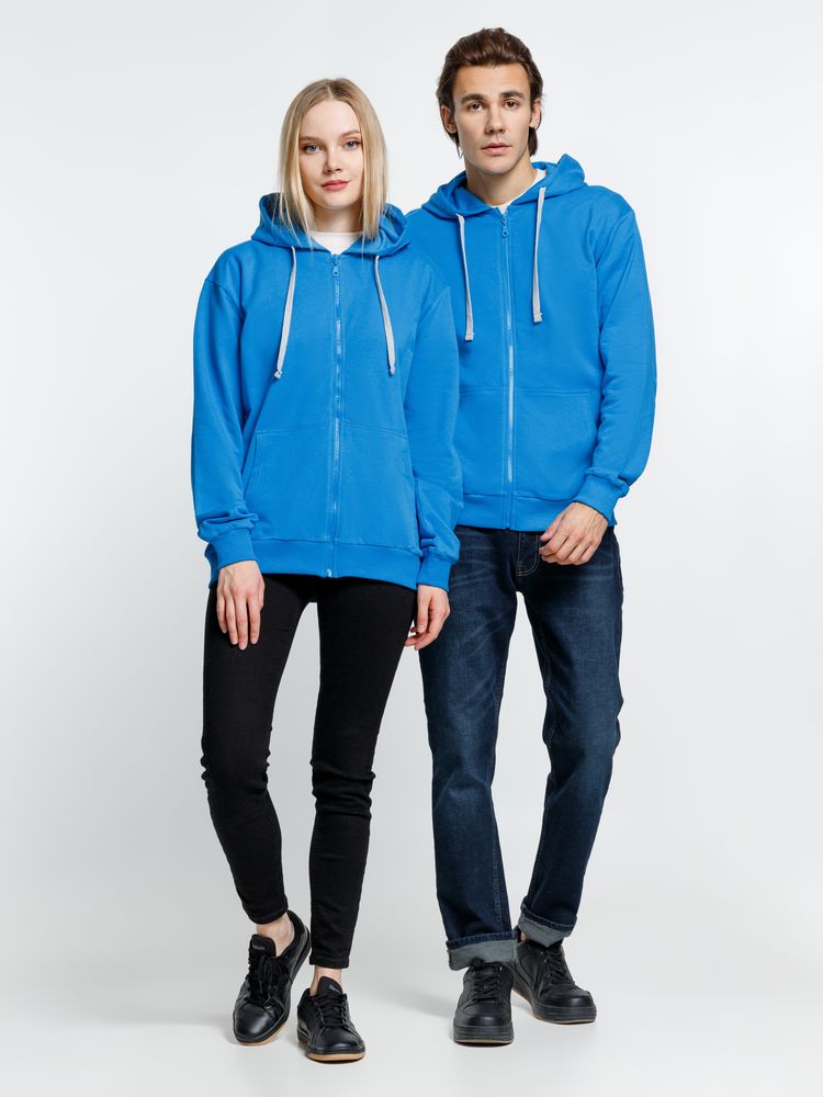 Толстовка на молнии с капюшоном Siverga, бирюзовая-7