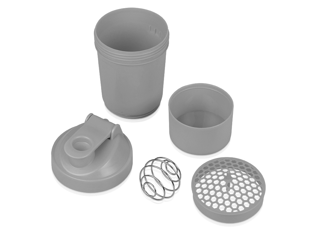 Шейкер для спортивного питания Level Up, серый-3