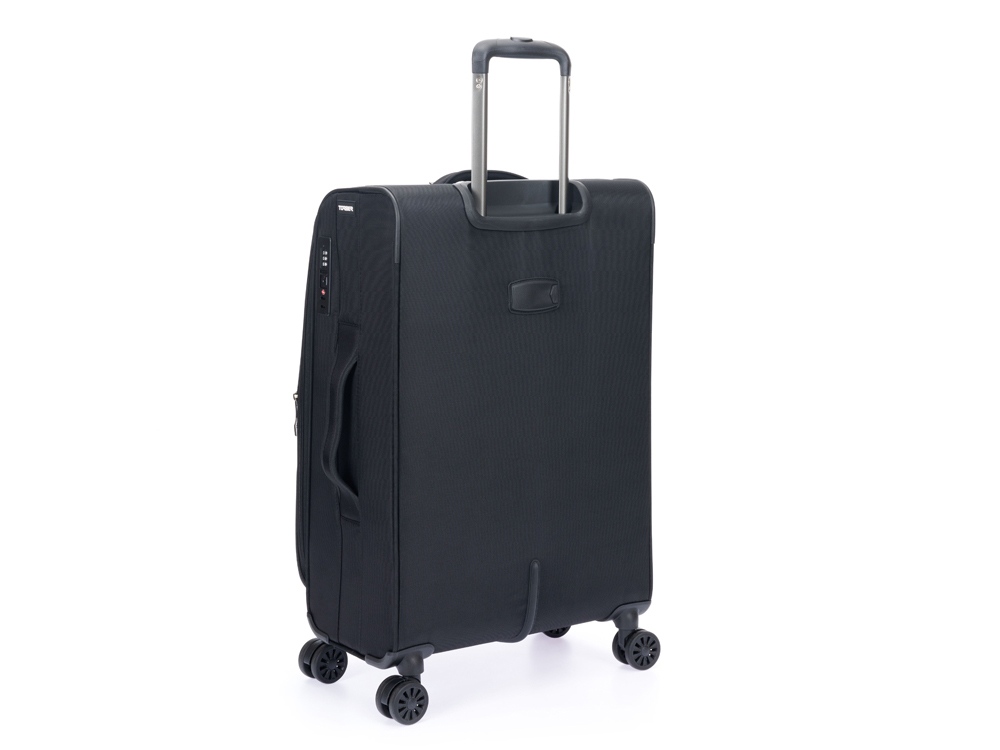 Чемодан TORBER Brosno, чёрный, нейлон 600D, 43,5 х 19 х 68 см, 56 л-1