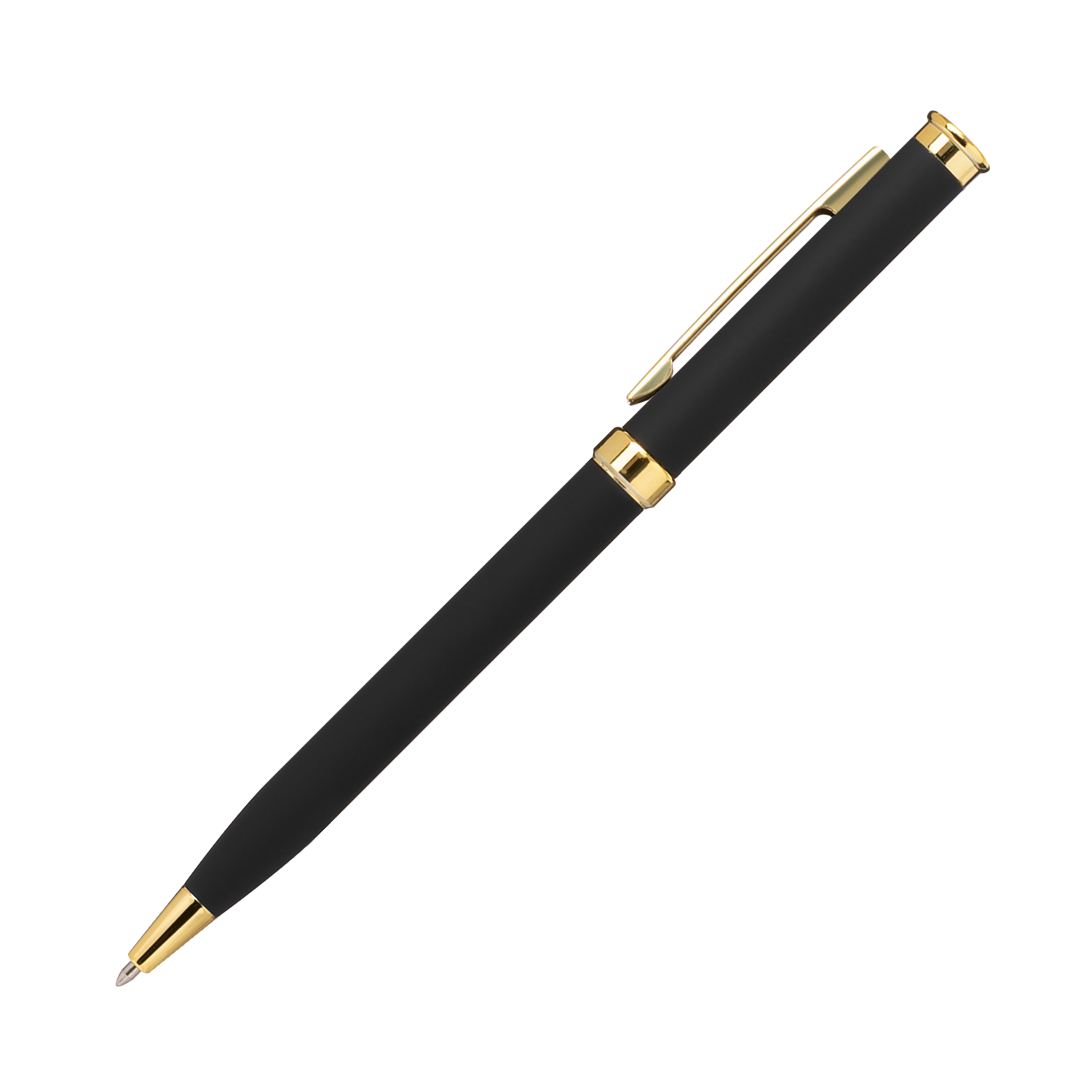 Шариковая ручка Бенуа (Benua), черная/позолота-0