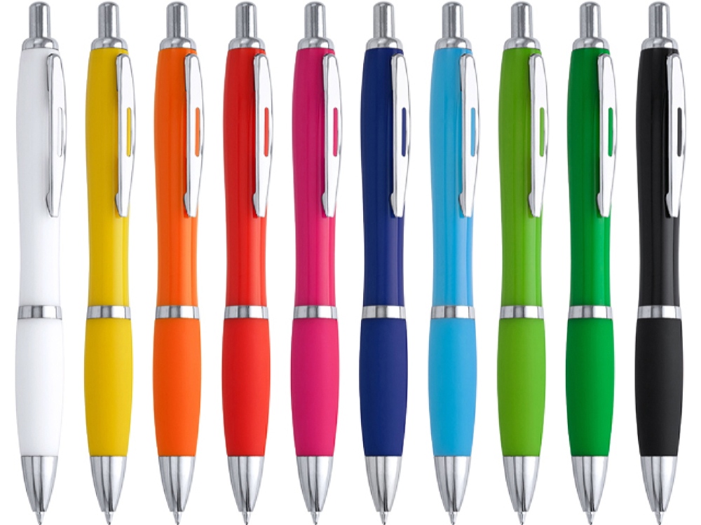 Ручка пластиковая шариковая MERLIN, зеленое яблоко-3