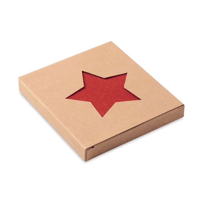 Набор подставок из фетра RPET, красный-3