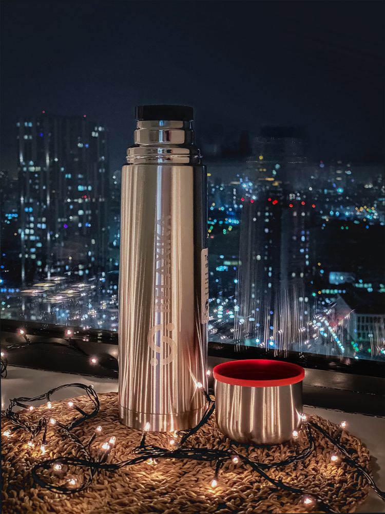 Термос Relaxika 1000, стальной-2