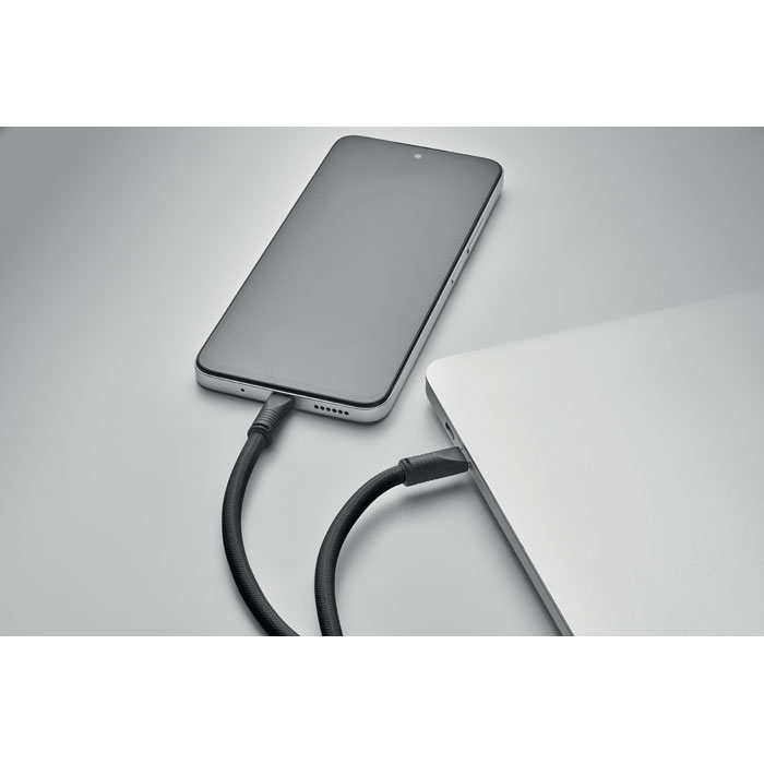 Ланьярд и зарядный кабель, черный-1