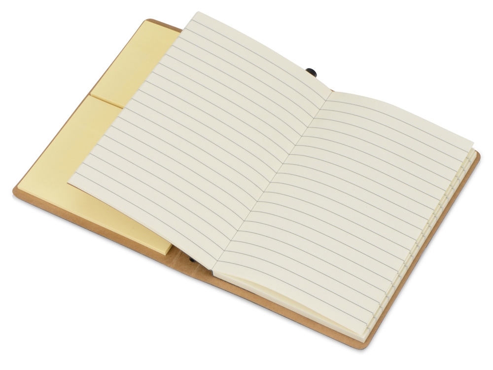 Блокнот А6 Write and stick с ручкой и набором стикеров, черный-2