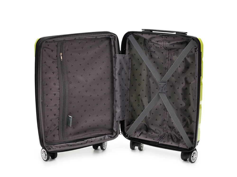 Чемодан TORBER В Отпуск, салатовый, полипропилен, 33 х 22 х 53 см, 35 л-1