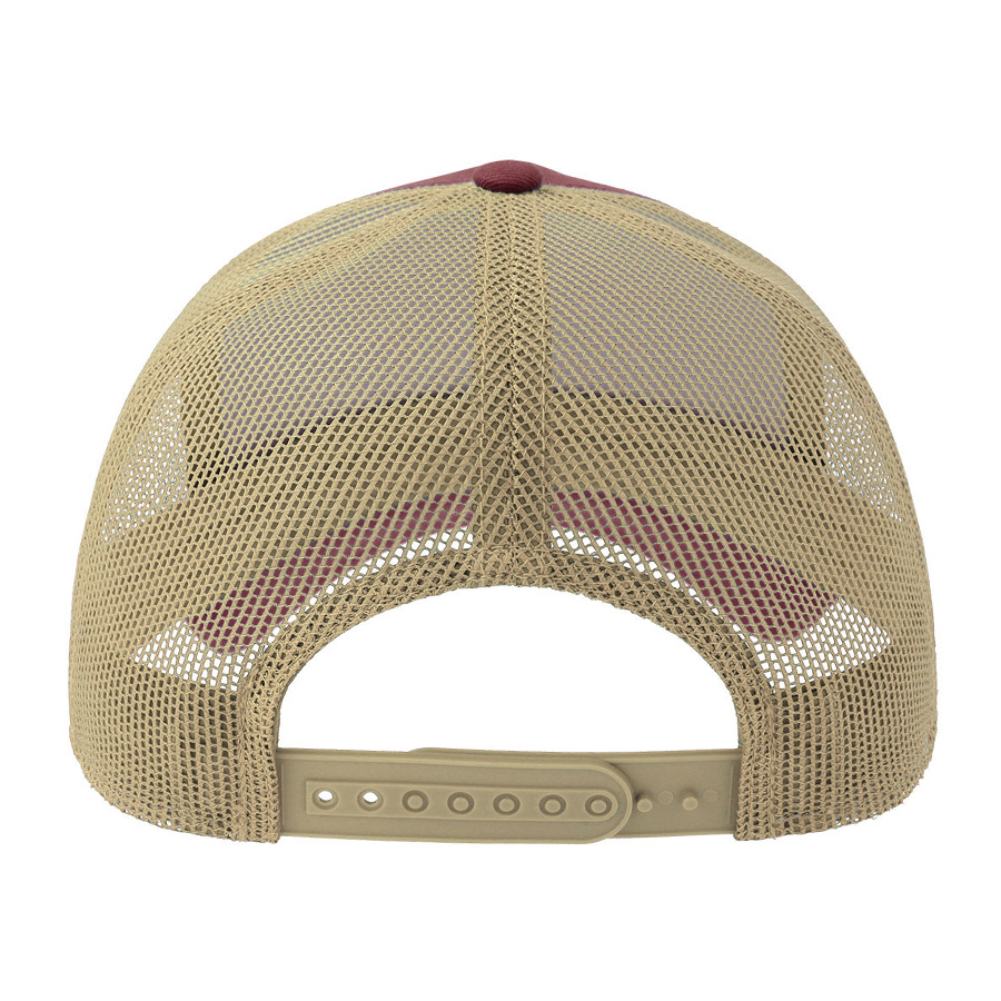 Бейсболка RAPPER COTTON-S, 5 клиньев, пластиковая застёжка, бордовый, бежевый-1