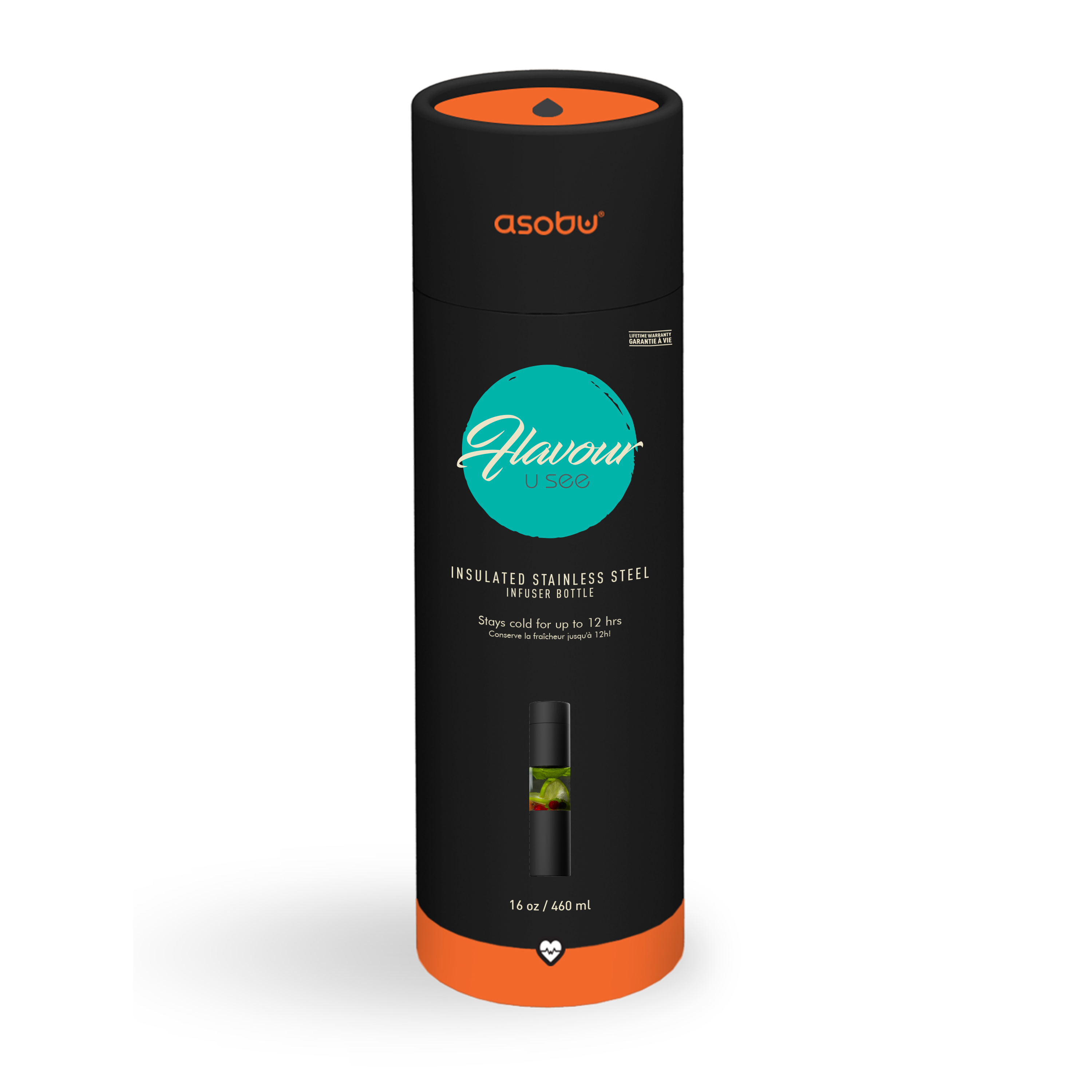 Термобутылка FLAVOUR U SEE, 460 мл, бирюзовая-8