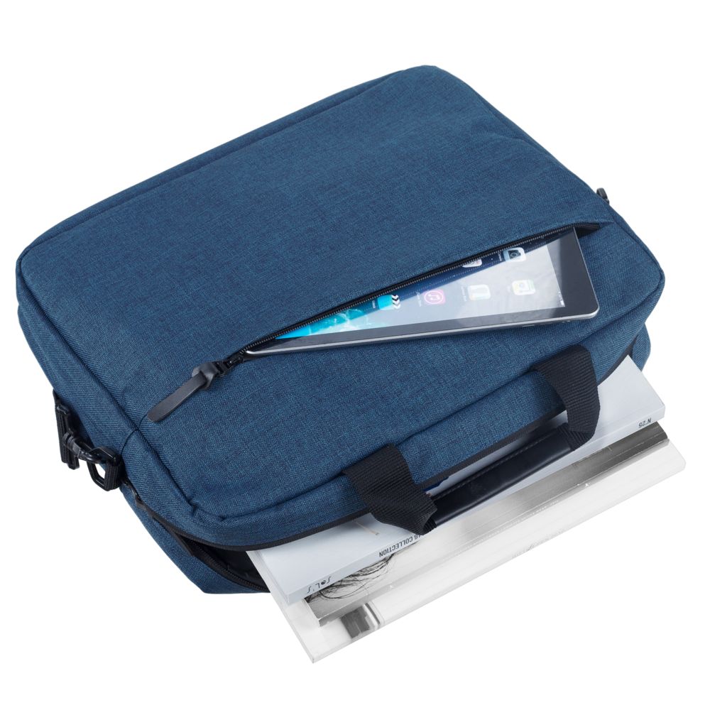 Сумка для ноутбука The First, синяя-4