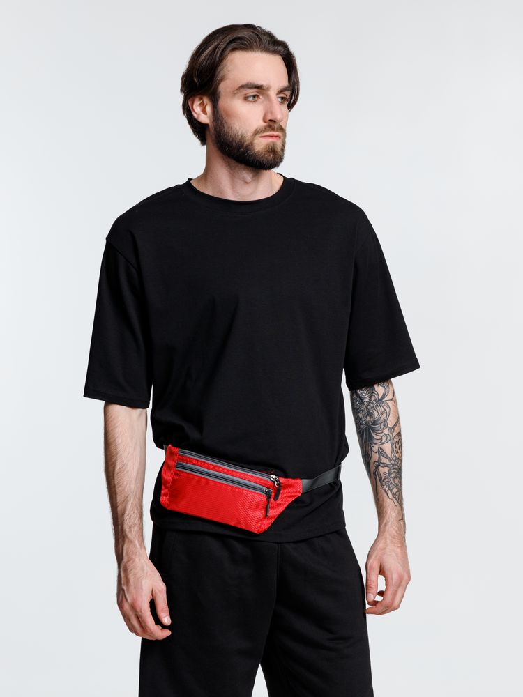 Спортивная поясная сумка Run for Fun, красная-3