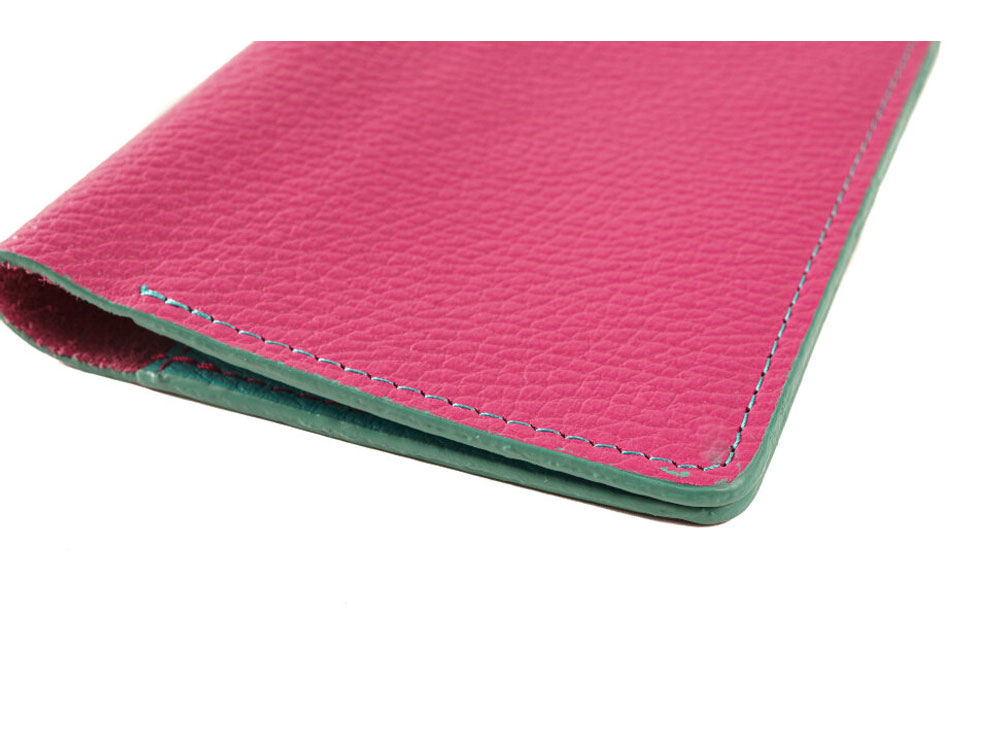 Обложка для паспорта Valerie Concept PSC8, фуксия/бирюзовый-4