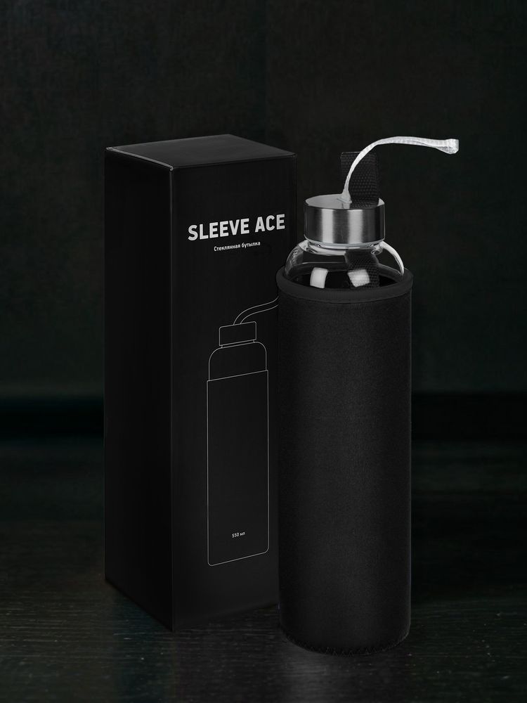 Бутылка для воды Sleeve Ace, черная-4