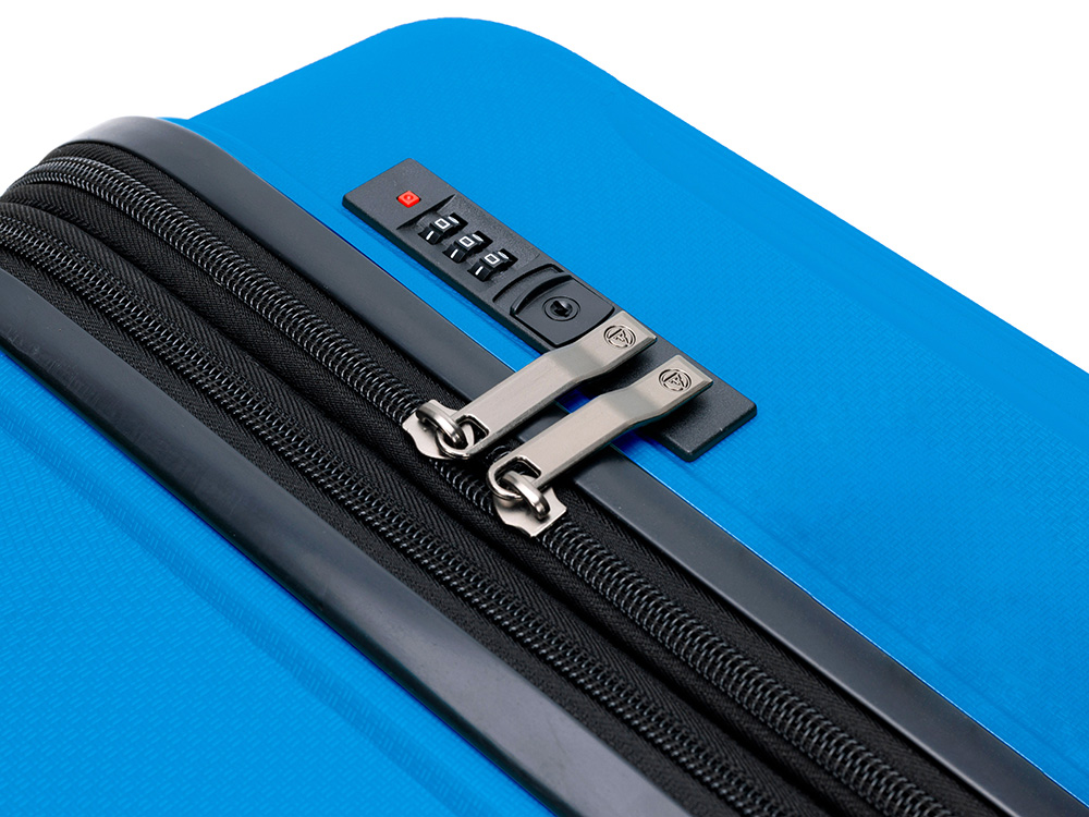 Чемодан TORBER В Отпуск, ярко-синий, полипропилен, 55 х 36 х 21,5 см, 37 л-4
