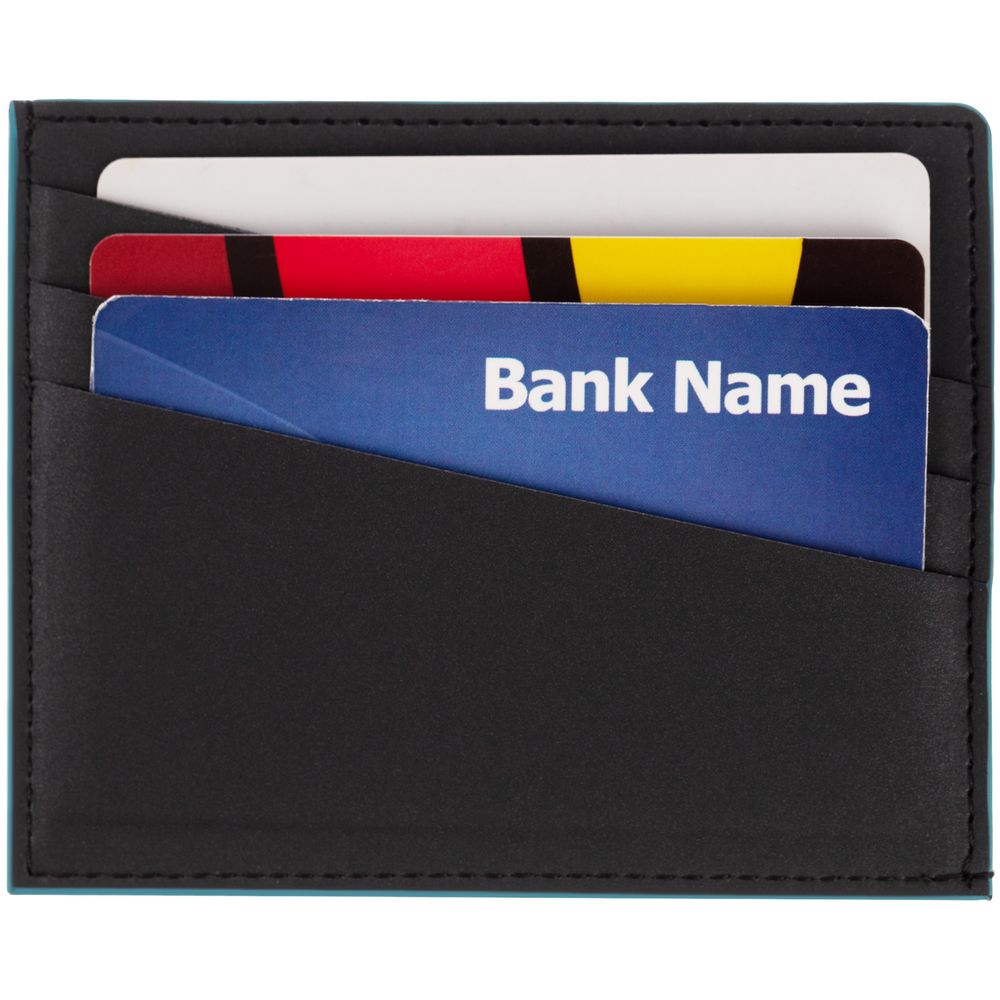 Картхолдер Multimo, черный с бирюзовым-1