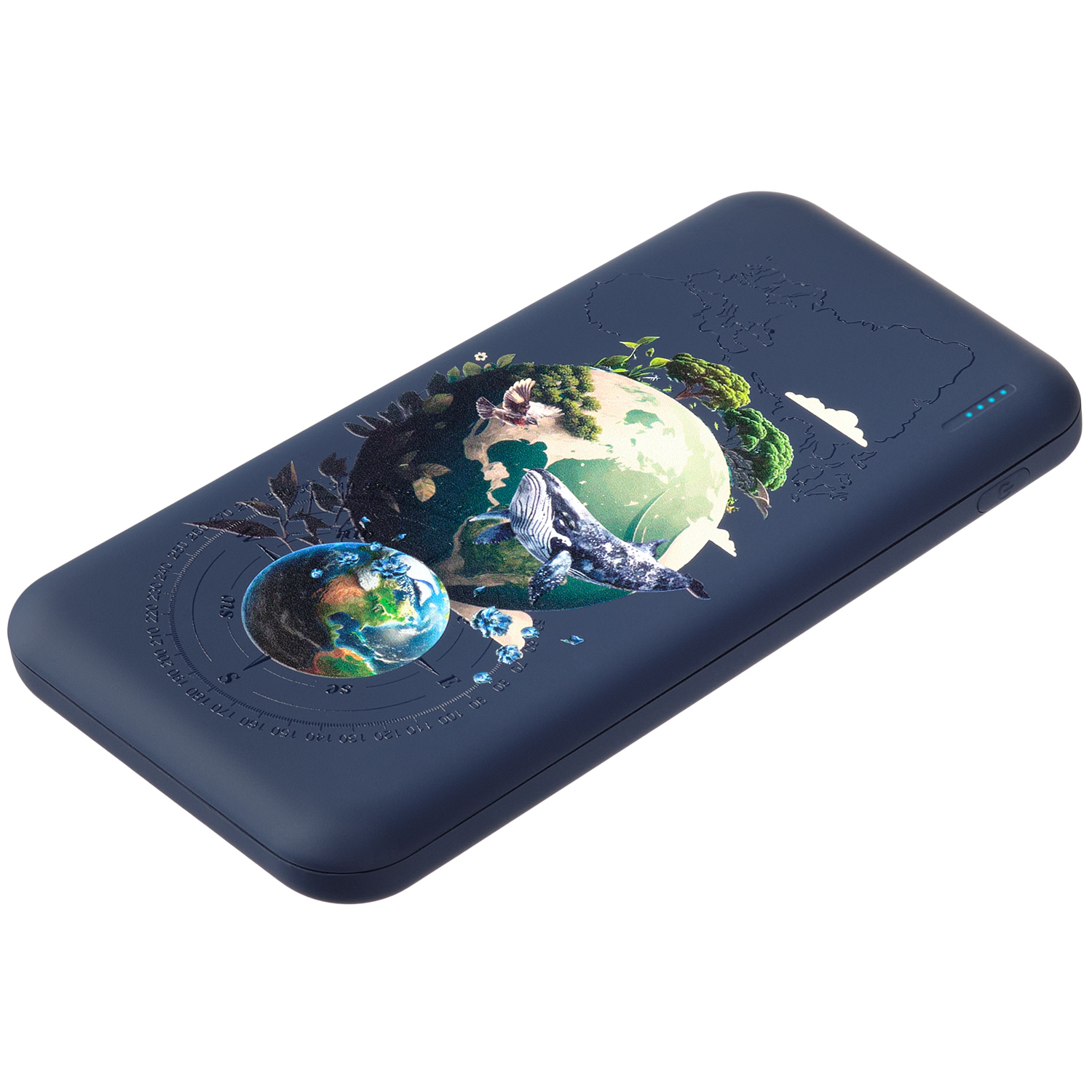 Внешний аккумулятор с подсветкой Luce 10000 mAh, синий-1