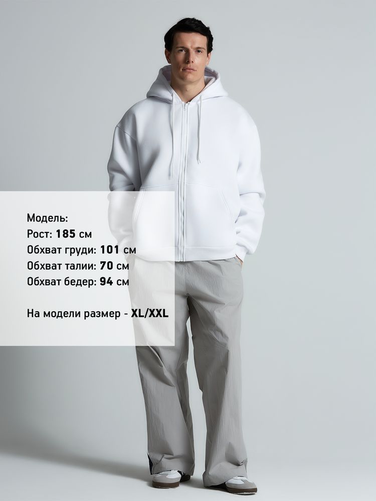 Толстовка унисекс оверсайз Zippy, белая-6