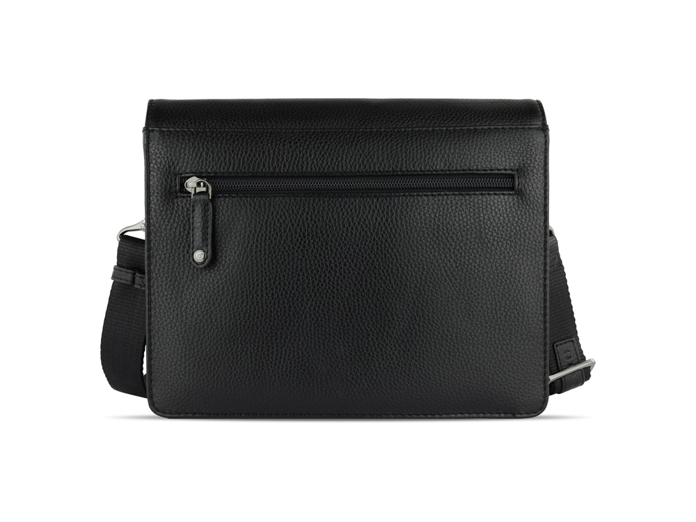 Сумка через плечо женская BUGATTI Elsa, чёрная, воловья кожа/полиэстер, 25х8,5х20 см-6